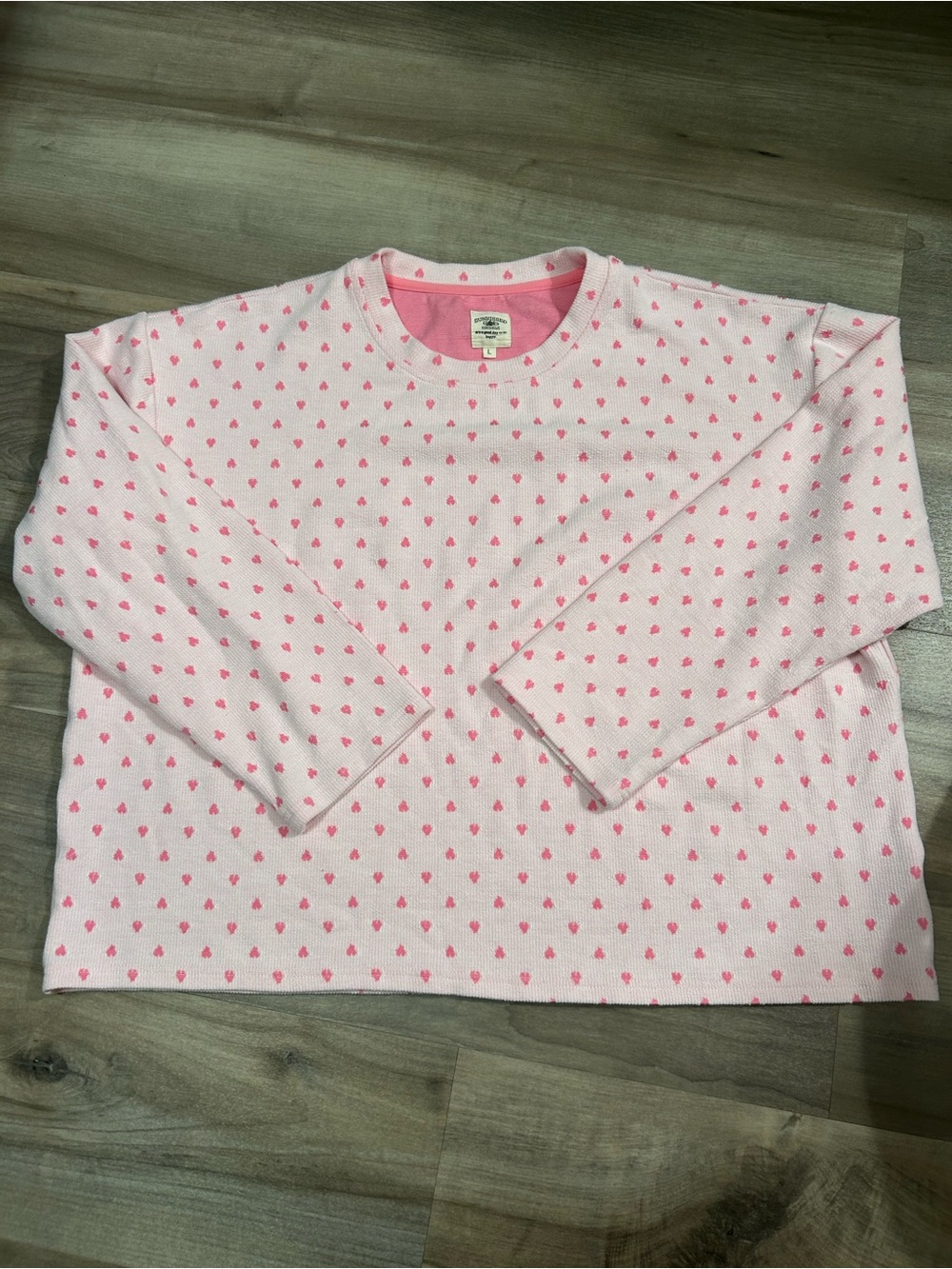 Sun-kissed coconut Pink Heart Print pj/long sleeve top